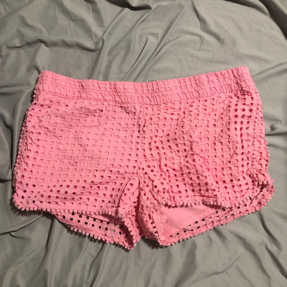 Lilly Pulitzer Pink Crochet Athletic Shorts